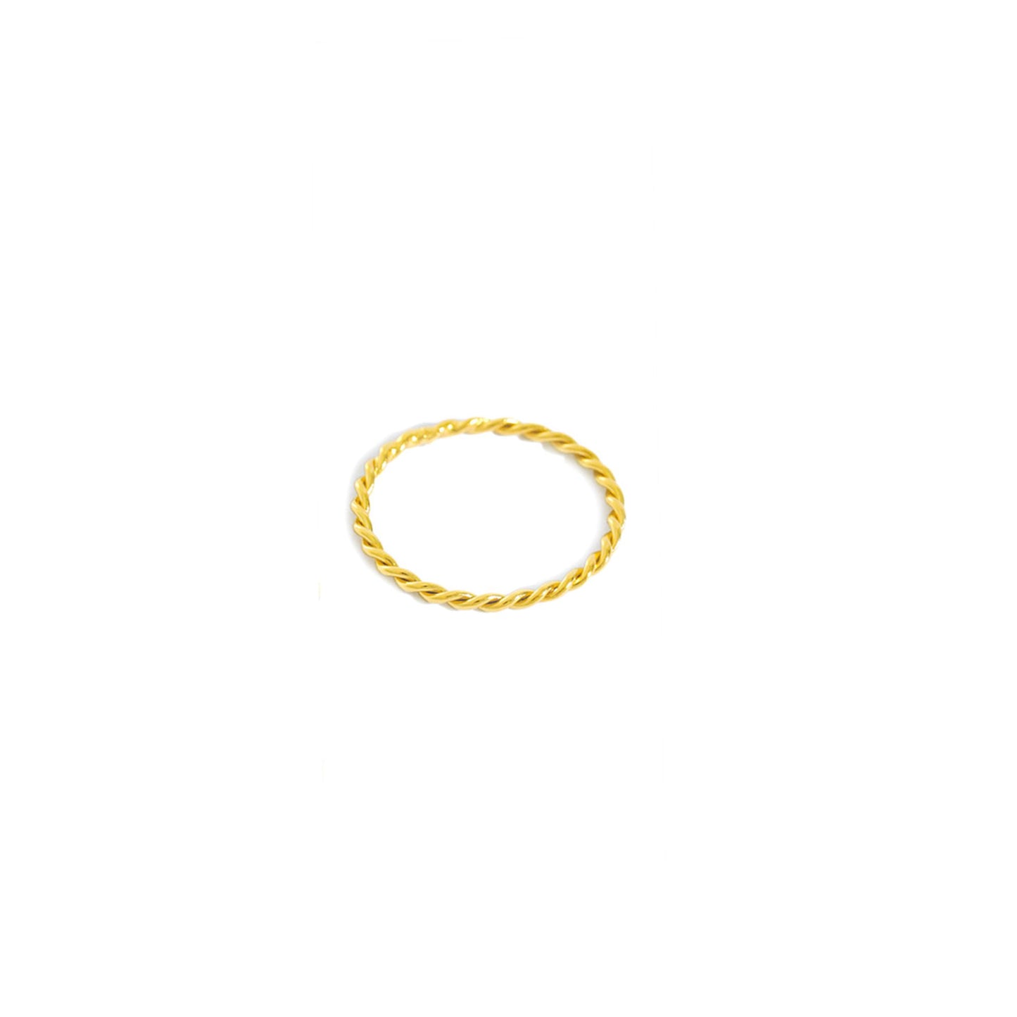 1.2-1.4mm 18k Gold Twisted Ring on 925 Sterling Silver - sugarkittenlondon