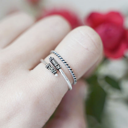 Retro Knuckle Ring with Sterling Silver Totem Knot Design UK N Adjustable - sugarkittenlondon