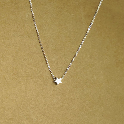 Sterling Silver Belcher Chain Necklace with Star Pendant - sugarkittenlondon