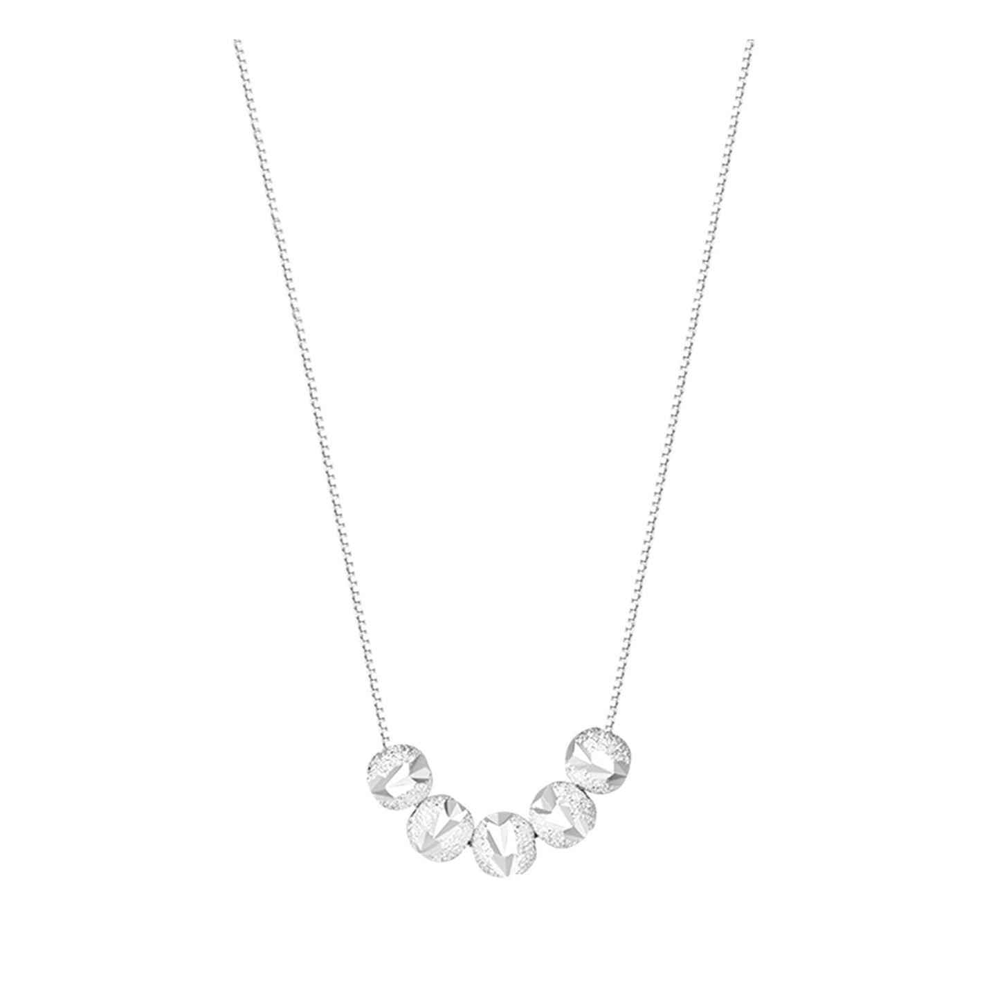 Sterling Silver Stardust Diamond Cut Beads Necklace with Box Chain - sugarkittenlondon