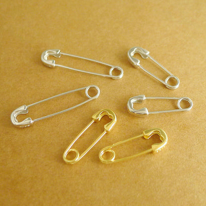 2cm 3cm Sterling Silver Safety Pin Heart Paper Clip Hoop Drop Cuff Earrings - sugarkittenlondon