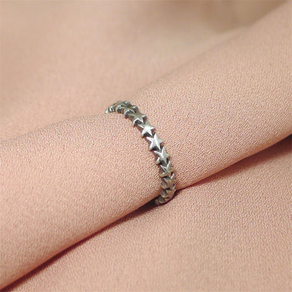 Stackable Stars Ring in Sterling Silver with Oxidized Finish - sugarkittenlondon