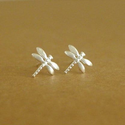 925 Sterling Silver Dragonfly Stud Earrings with Polished Finish - sugarkittenlondon