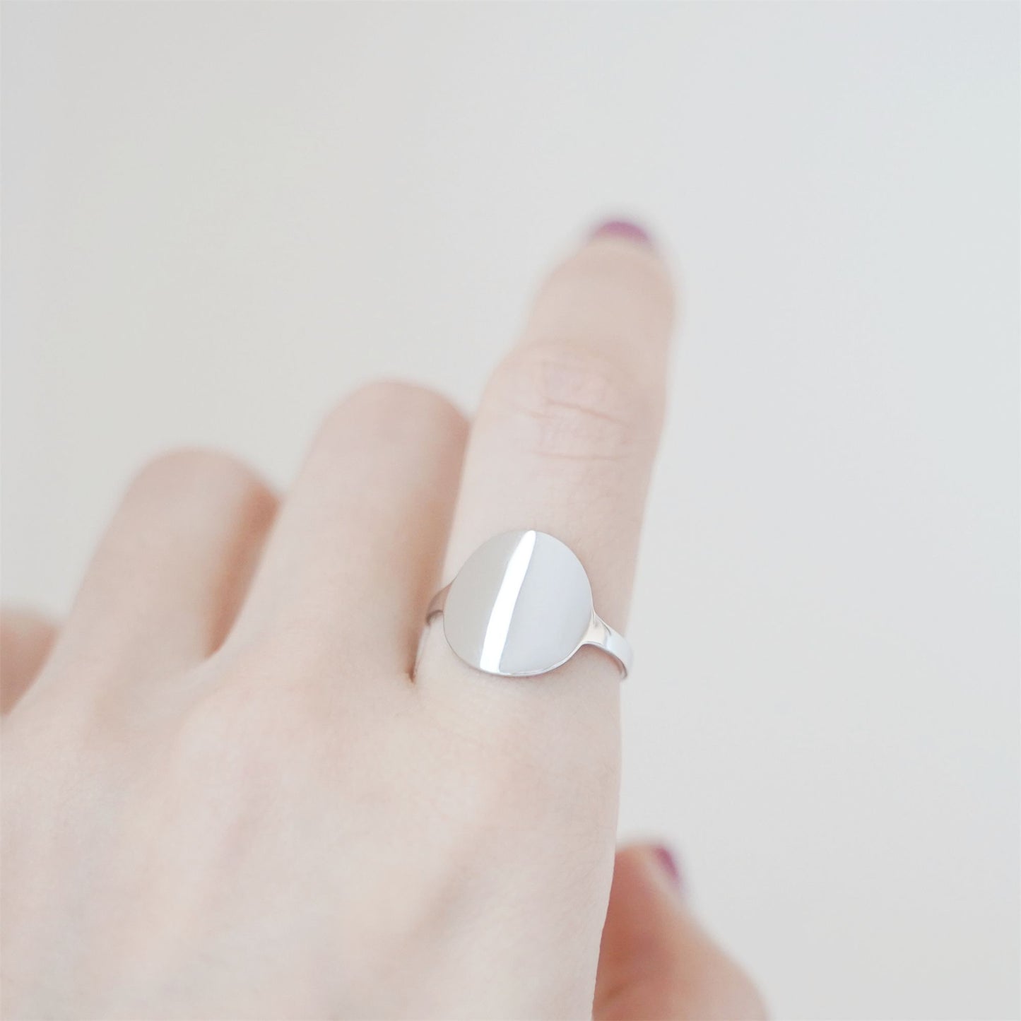 Rhodium-plated Sterling Silver Disc Ring for Men and Women - sugarkittenlondon
