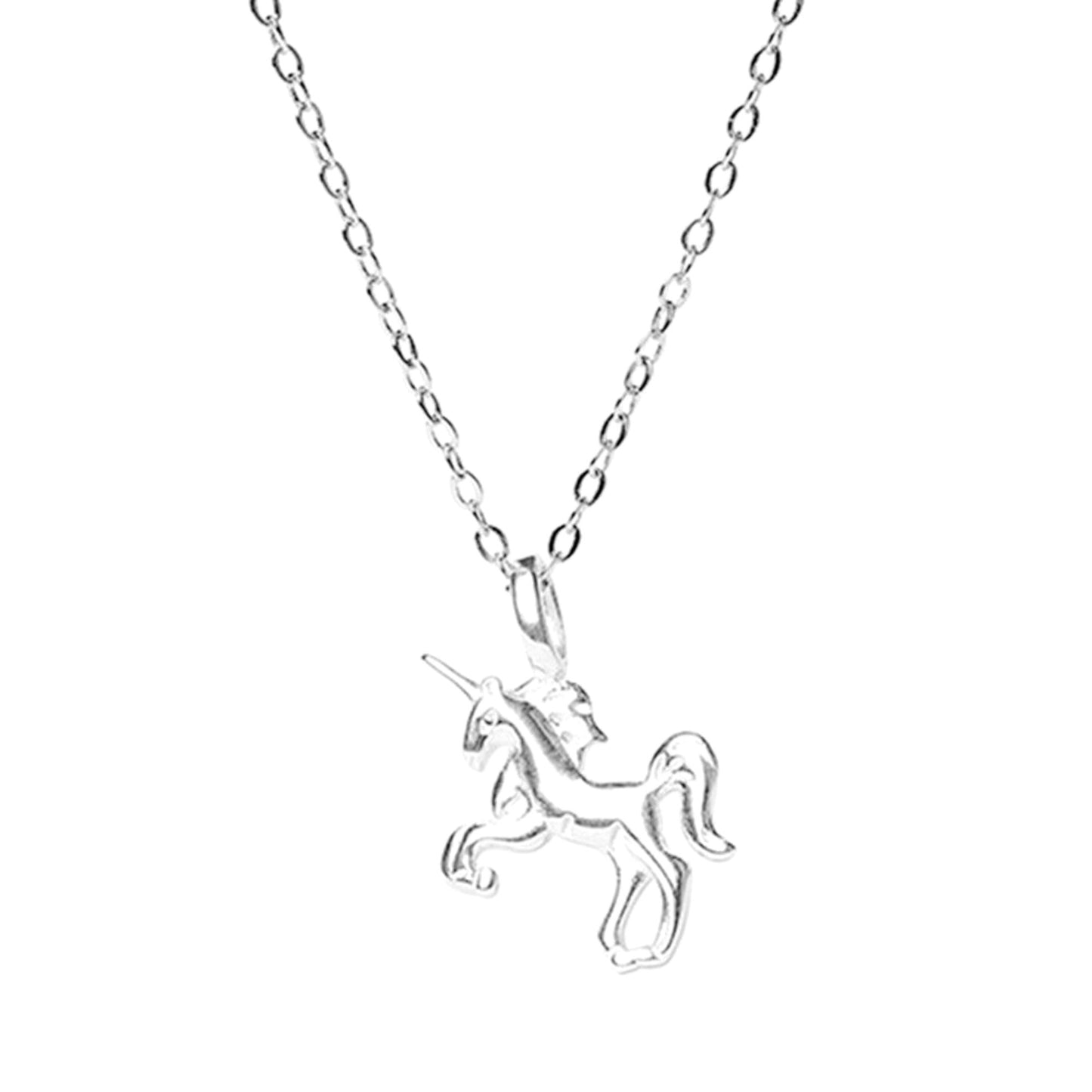 Sparkling Sterling Silver Unicorn Necklace with Belcher Chain - sugarkittenlondon