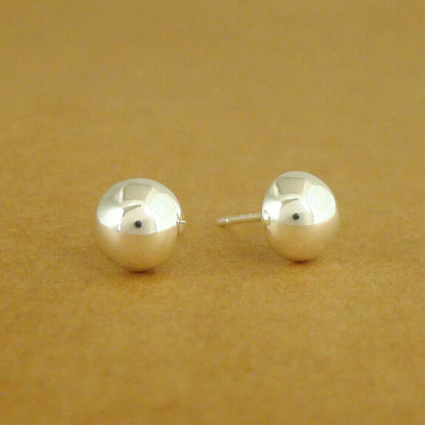 925 Sterling Silver Dome Earrings with 7.5mm Round Studs - sugarkittenlondon