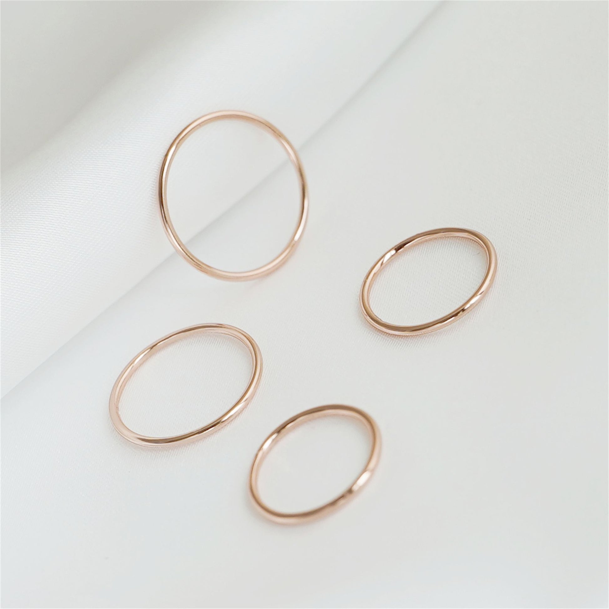 1.2mm Rose Gold on Sterling Silver Skinny Round Band Stacking Ring - sugarkittenlondon