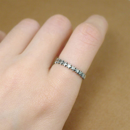 Stackable Stars Ring in Sterling Silver with Oxidized Finish - sugarkittenlondon