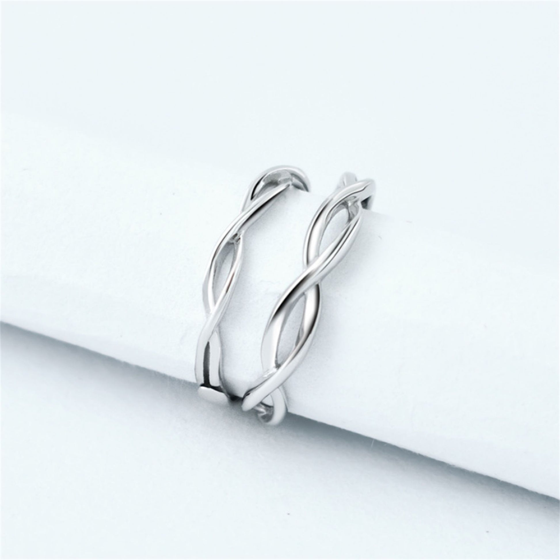 Adjustable 2 Sterling Silver Criss Cross Infinity Love Knot Couple Rings - sugarkittenlondon