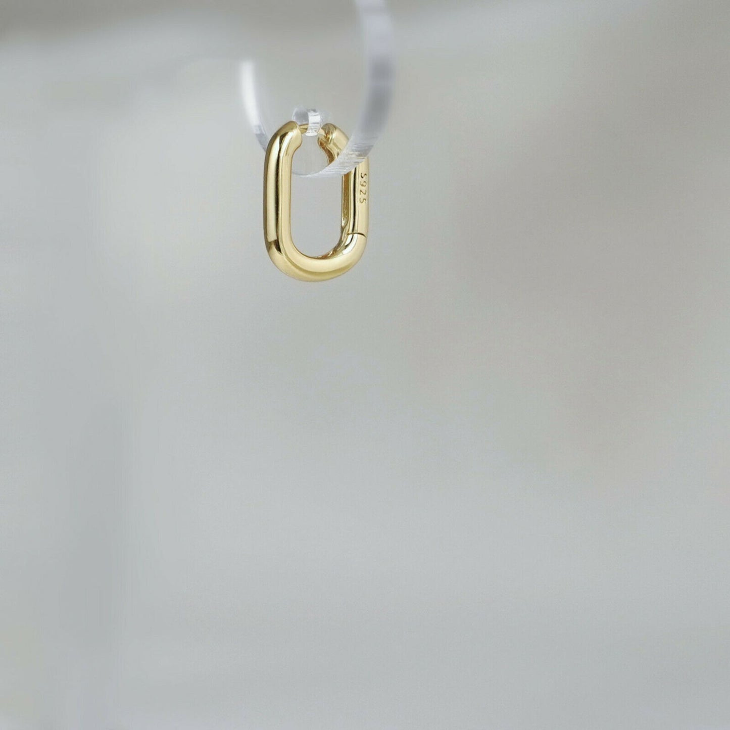 18K Gold Square Hoop Earrings with Sterling Silver Huggie Back (14mm) - sugarkittenlondon