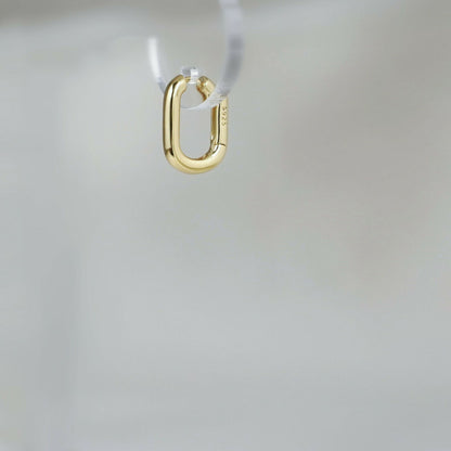 18K Gold Square Hoop Earrings with Sterling Silver Huggie Back (14mm) - sugarkittenlondon