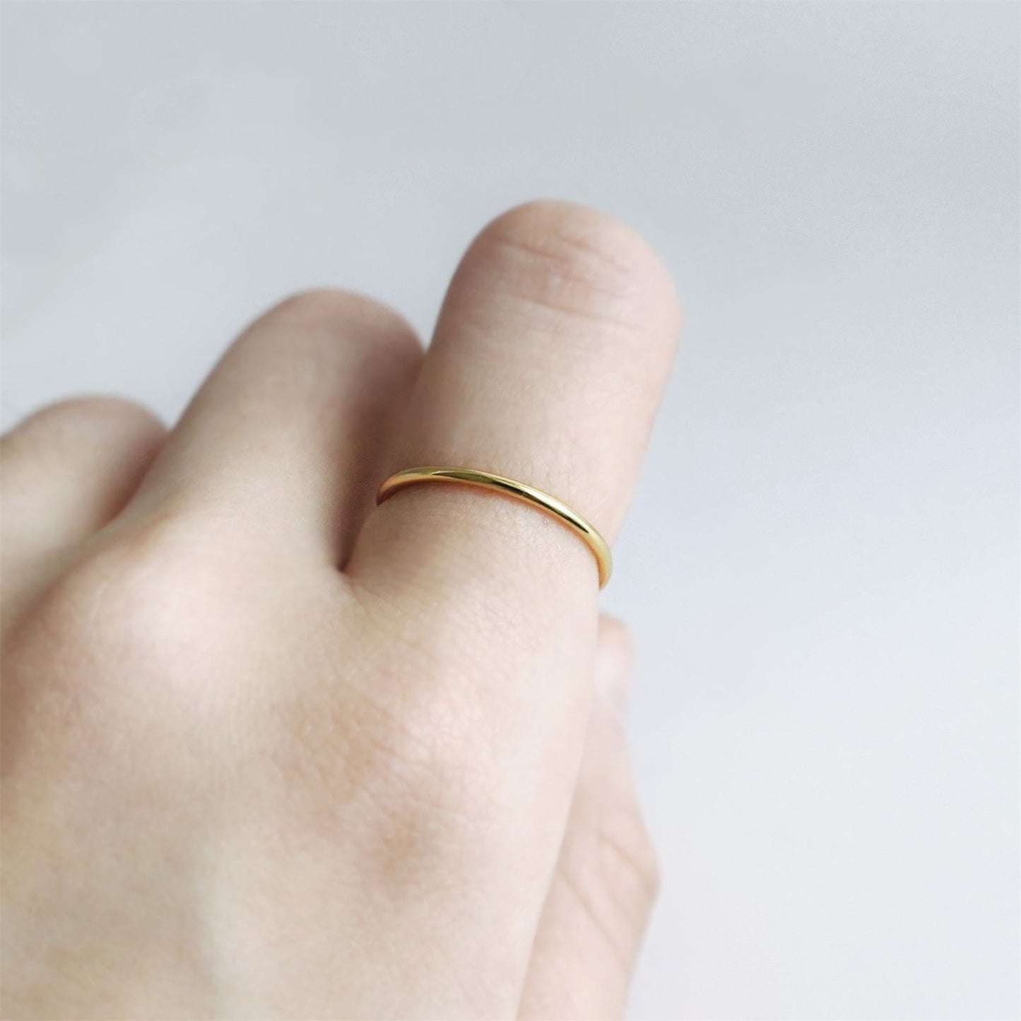 1.2mm 18k Gold Plated Sterling Silver Stacking Ring - sugarkittenlondon