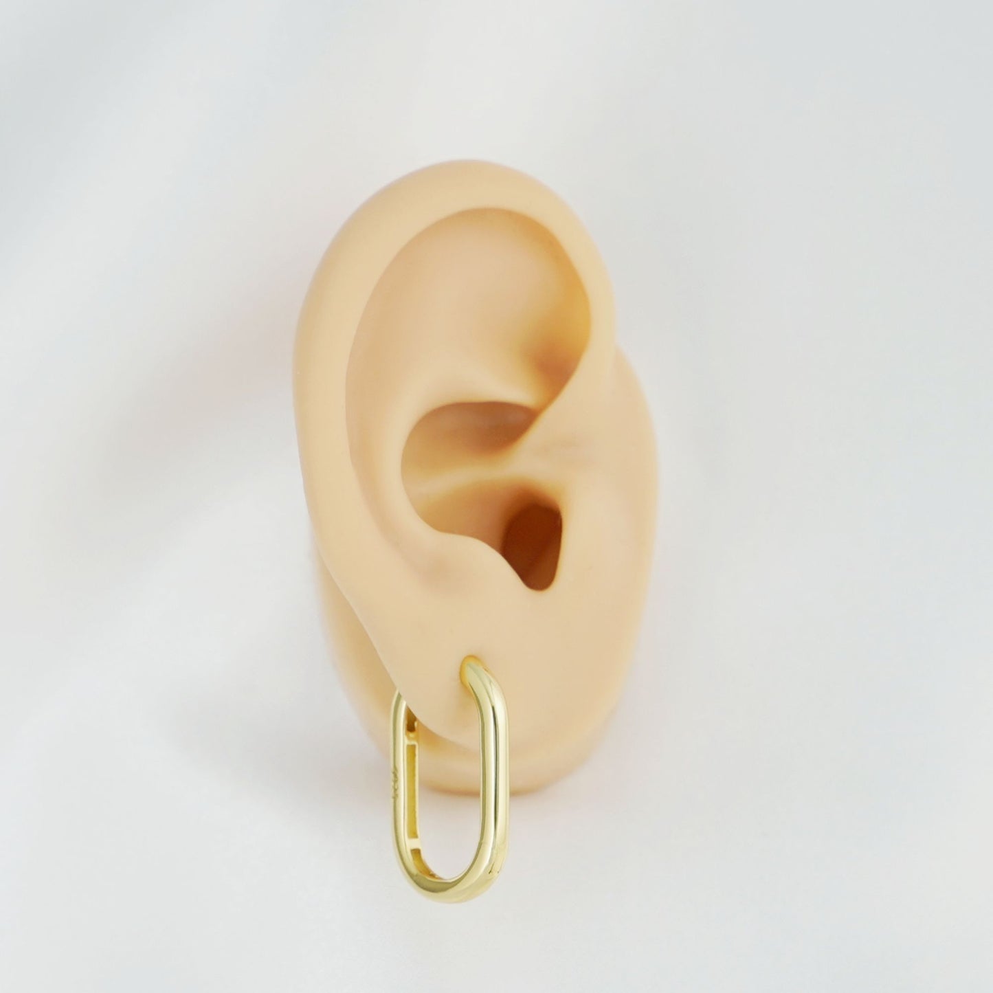 26mm 18K Gold Oval Hoop Earrings with Sterling Silver Backing - sugarkittenlondon
