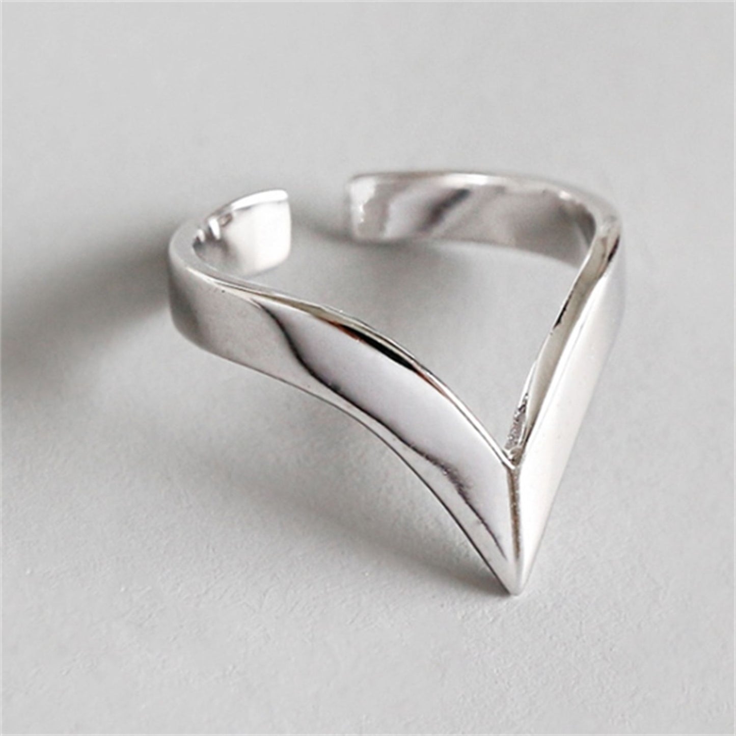 Sterling Silver Chevron Adjustable Ring: A Minimalist, Versatile Statement Piece - sugarkittenlondon