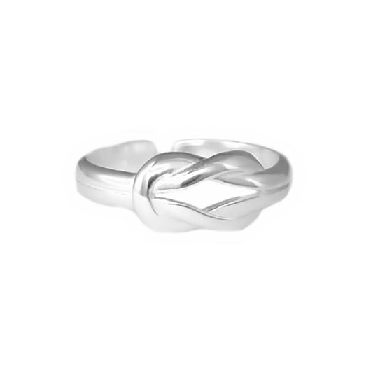 925 Sterling Silver Love Knot Ring with Adjustable Band - sugarkittenlondon