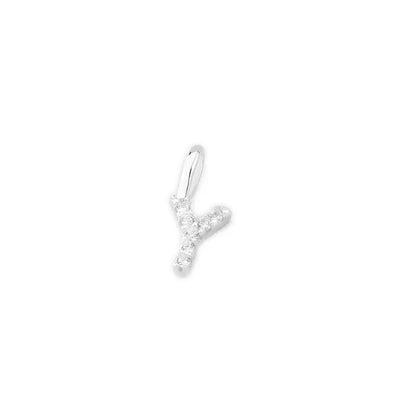 Sterling Silver Paved CZ MINI A-Z Letter Alphabet Initial DIY Charm Pendant