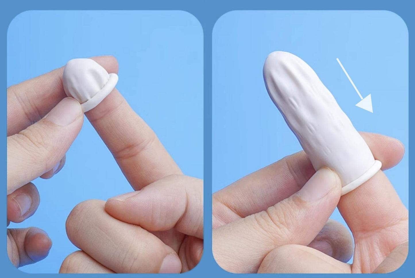 100Pcs Rubber Finger Cot Glove Latex Finger Tip for Watch Jewellery Making - Cream White / Pink / Black