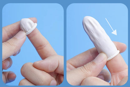100Pcs Rubber Finger Cot Glove Latex Finger Tip for Watch Jewellery Making - Cream White / Pink / Black