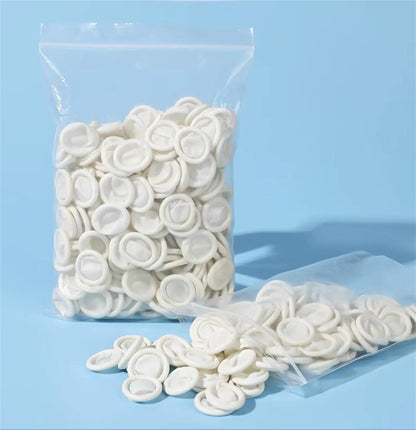 100Pcs Rubber Finger Cot Glove Latex Finger Tip for Watch Jewellery Making - Cream White / Pink / Black