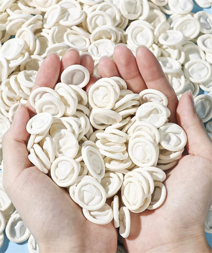 100Pcs Rubber Finger Cot Glove Latex Finger Tip for Watch Jewellery Making - Cream White / Pink / Black