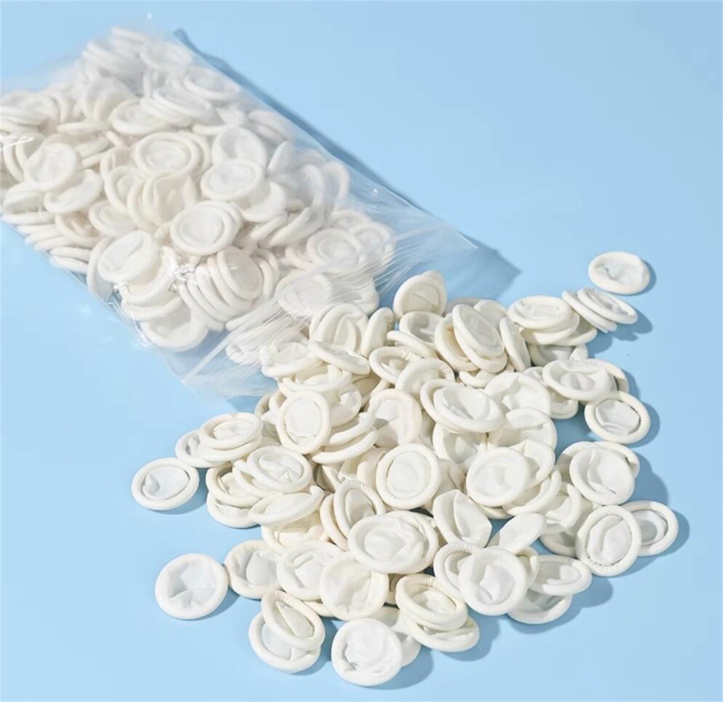 100Pcs Rubber Finger Cot Glove Latex Finger Tip for Watch Jewellery Making - Cream White / Pink / Black