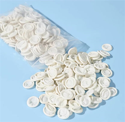 100Pcs Rubber Finger Cot Glove Latex Finger Tip for Watch Jewellery Making - Cream White / Pink / Black