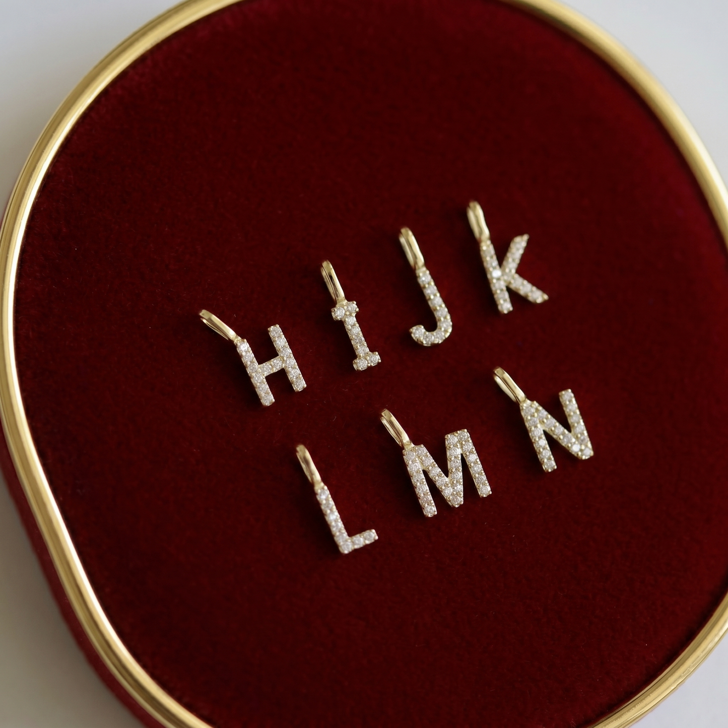 14K Gold on Sterling Silver Paved CZ MINI A-Z Letter Alphabet Initial DIY Charm