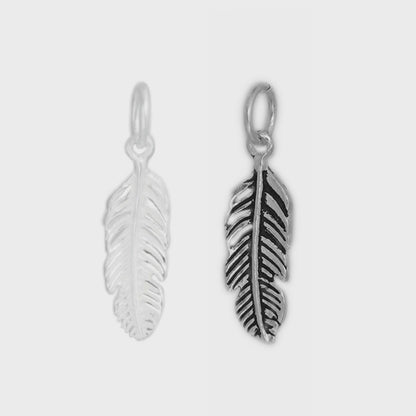 Sterling Silver Angel Feather Wing Charm Pendant