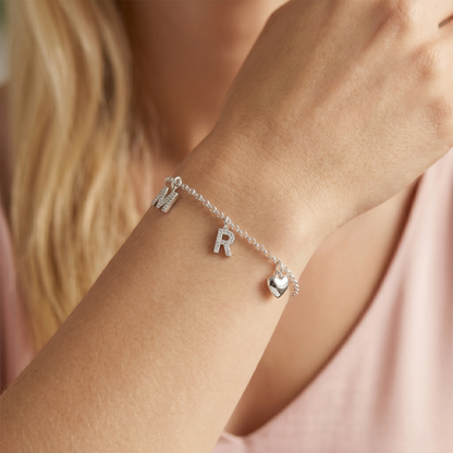 Sterling Silver Paved CZ MINI A-Z Letter Alphabet Initial DIY Charm Pendant