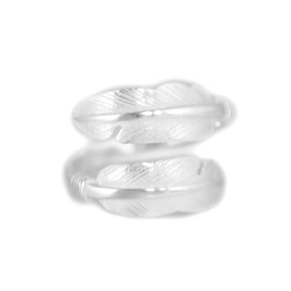 Adjustable Angel Feather Ring in 925 Sterling Silver in 2 Tones - sugarkittenlondon