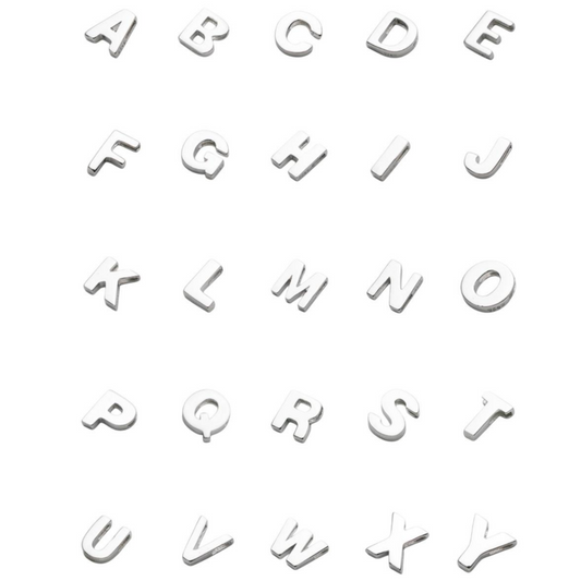 Alphabet Sliding Charm: silberne Buchstaben A bis J