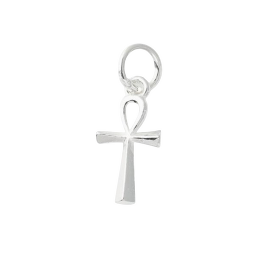 Sterling Silver Small Ankh Egyptian Cross Charm Pendant 19mm