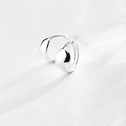 Sterling Silver 10mm  Hoop Teardrop Drop Earrings with Huggie Back