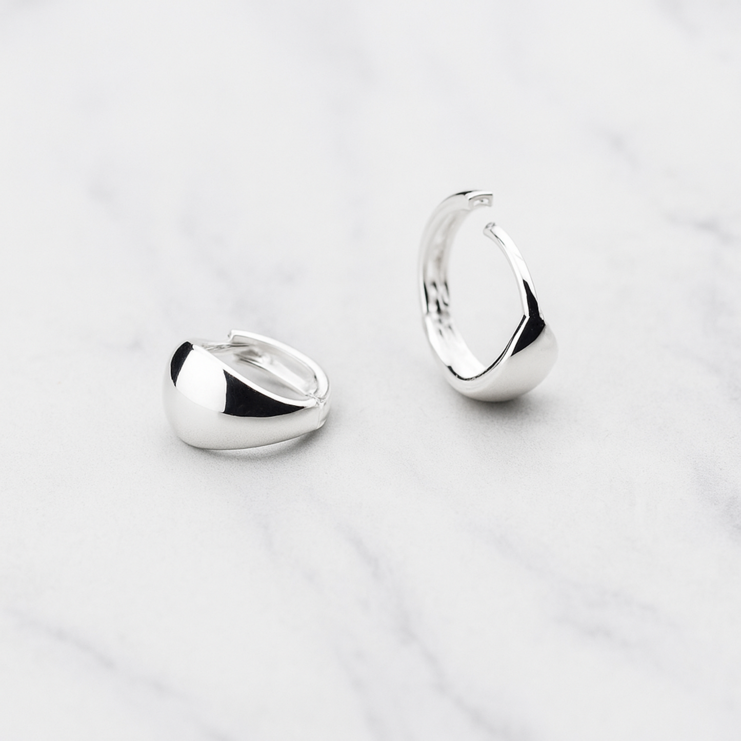 Sterling Silver 10mm  Hoop Teardrop Drop Earrings with Huggie Back