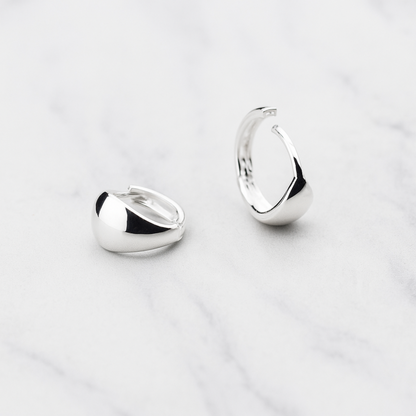 Sterling Silver 10mm  Hoop Teardrop Drop Earrings with Huggie Back