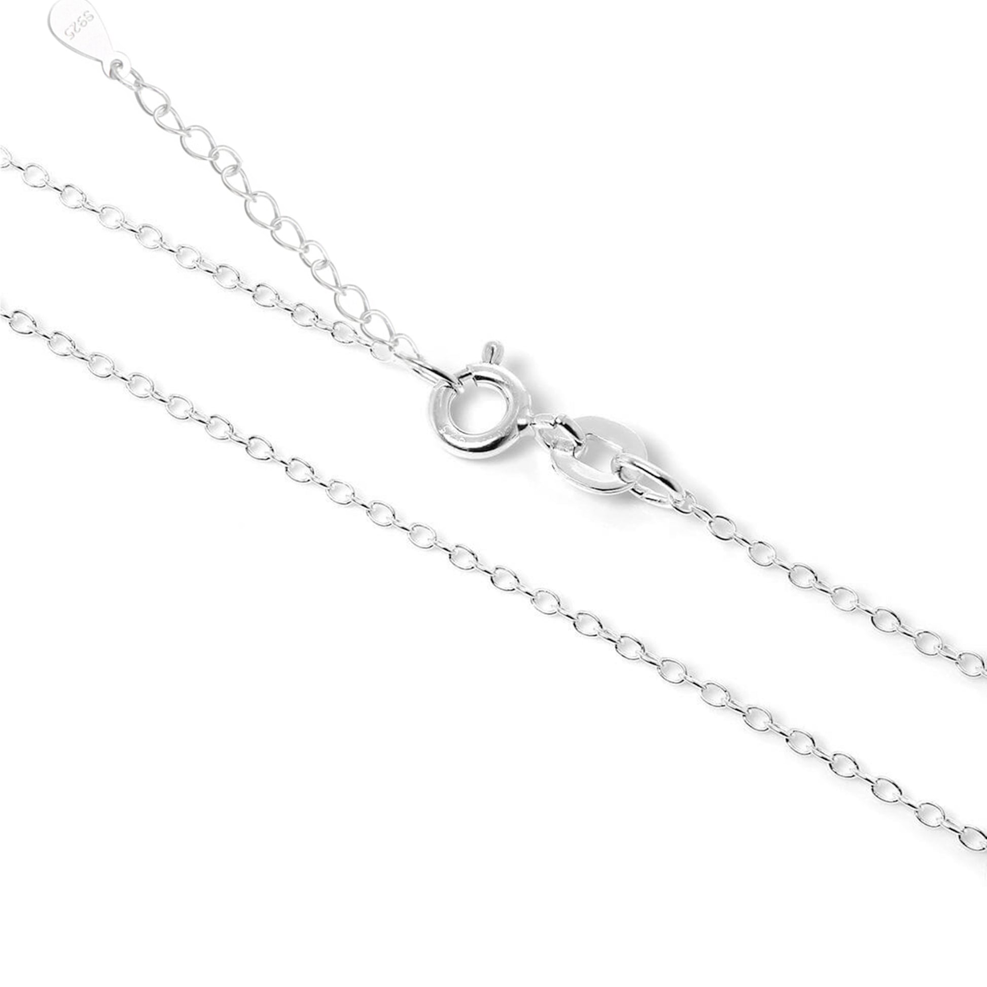 Sterling Silver Thin 1mm Belcher Chain Curb Chain 17.3 inch 40+4cm extension - sugarkittenlondon