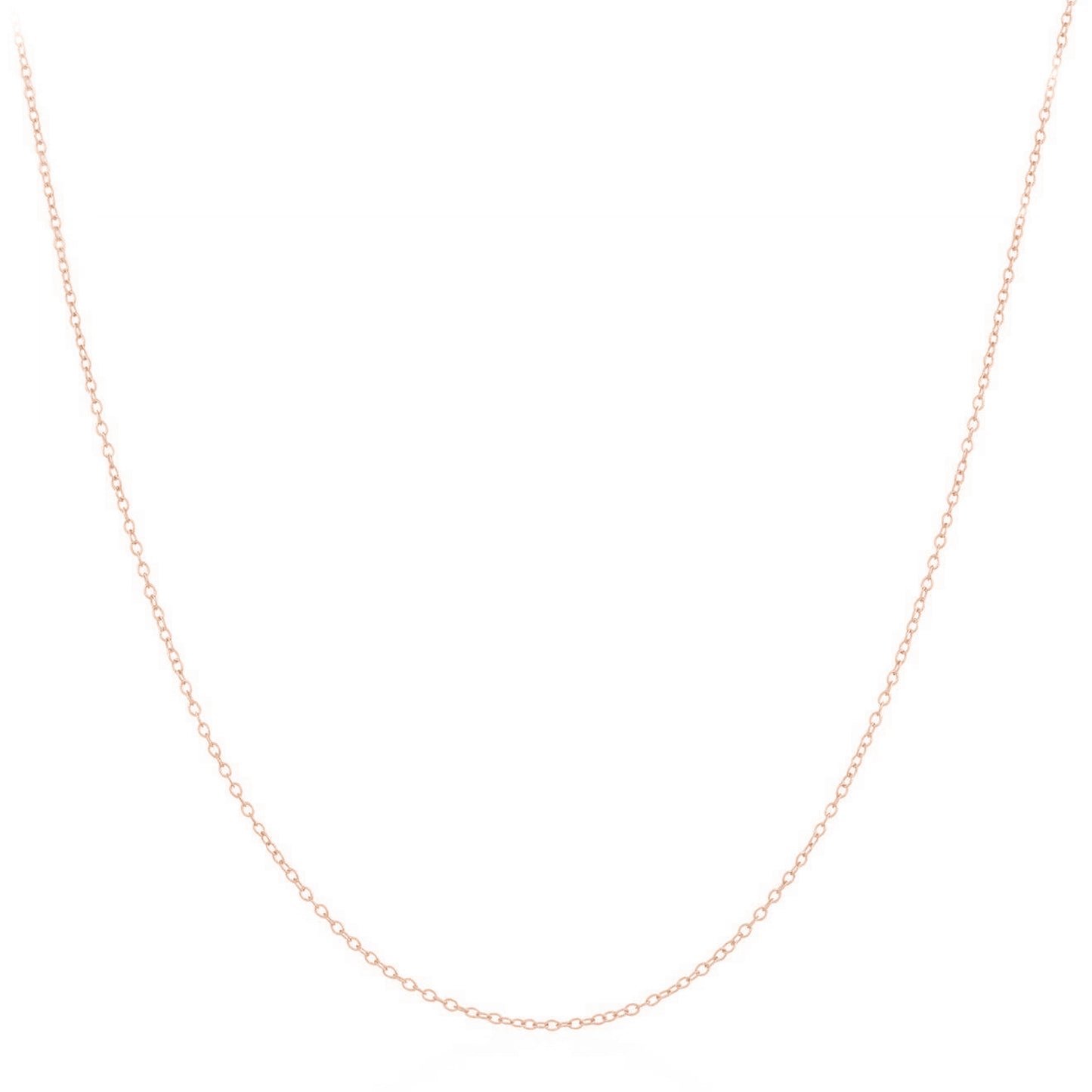 Rose Gold on Sterling Silver Thin 1mm Belcher Chain Curb Chain  17.3 inch 40+4cm - sugarkittenlondon