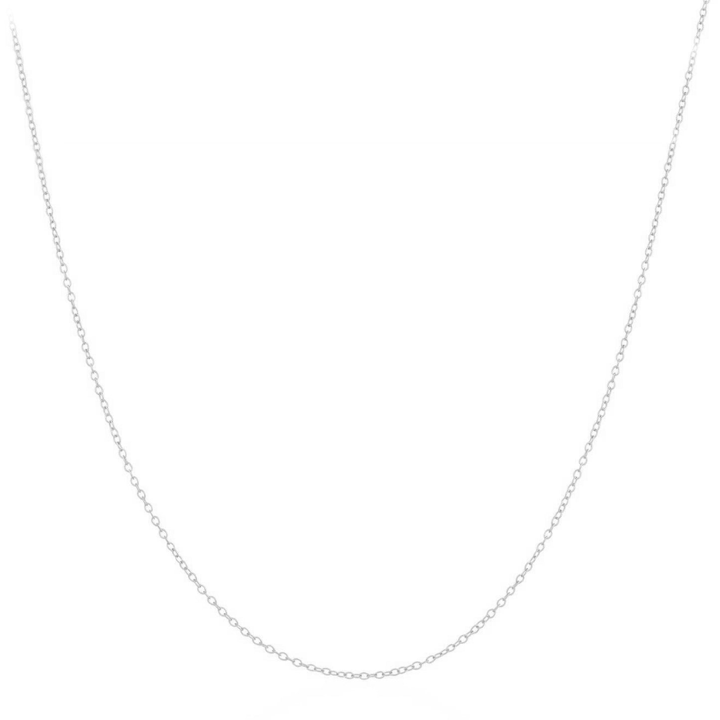 Sterling Silver Thin 1mm Belcher Chain Curb Chain 17.3 inch 40+4cm extension - sugarkittenlondon