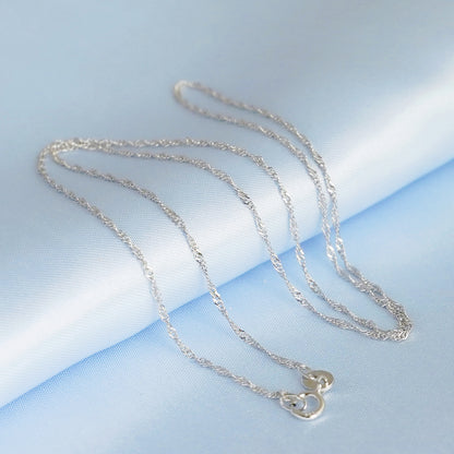 925 Sterling Silver 1.1mm Singapore Chain Twisted Knot Chain - sugarkittenlondon