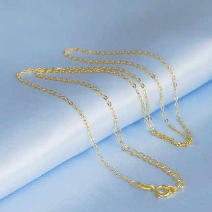 18K Gold on Sterling Silver Thin Belcher Chain Curb Chain Necklace - sugarkittenlondon