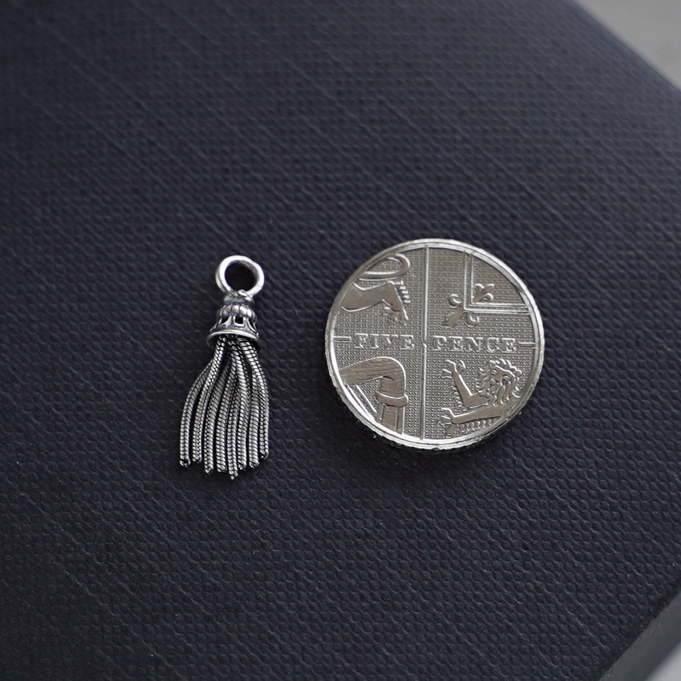 Sterling Silver Oxidized Snake Chain Tassel Pendant | Perfect for Earrings, Rings, Bracelets, and Anklets - sugarkittenlondon