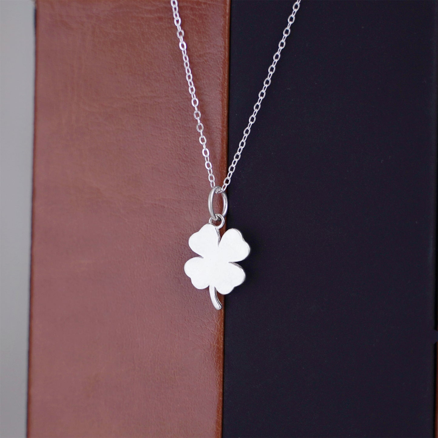 Sterling Silver Clover Pendant with Faith, Hope, Love, and Luck - sugarkittenlondon