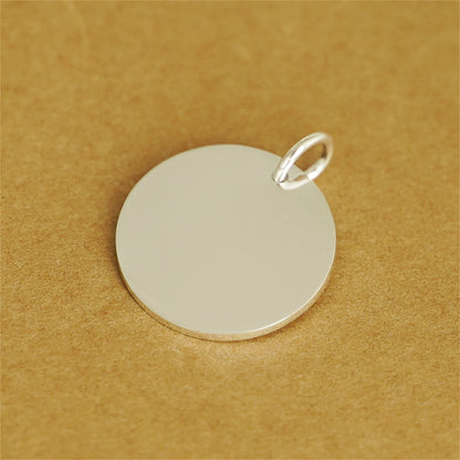 925 Sterling Silver Round Polished Pendant with Dot Charm - sugarkittenlondon