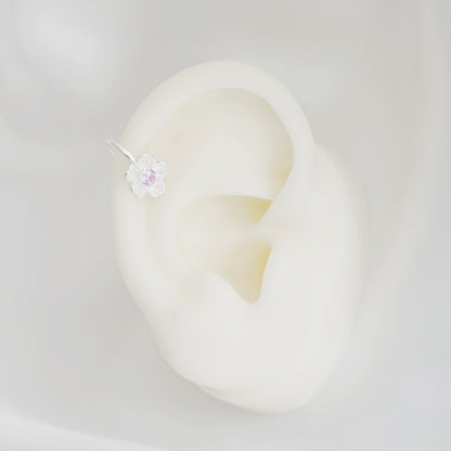 925 Sterling Silver Cherry Blossom Clip-On Earring - sugarkittenlondon