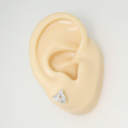 925 Sterling Silver Cubic Zirconia Stud Earrings with Triple Knot Design - sugarkittenlondon