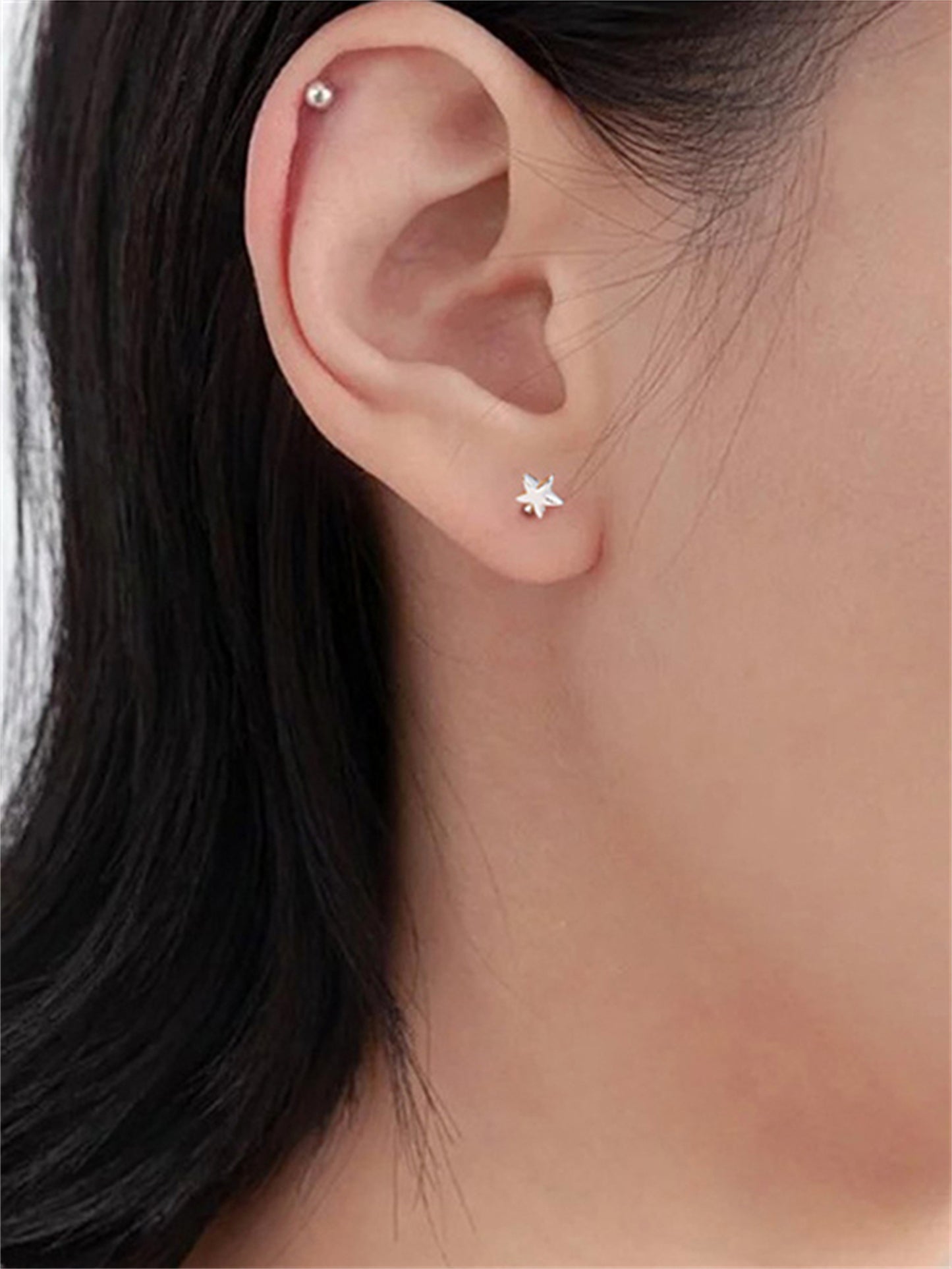 3D Star Screw Back Earrings in 999 Fine Silver - sugarkittenlondon