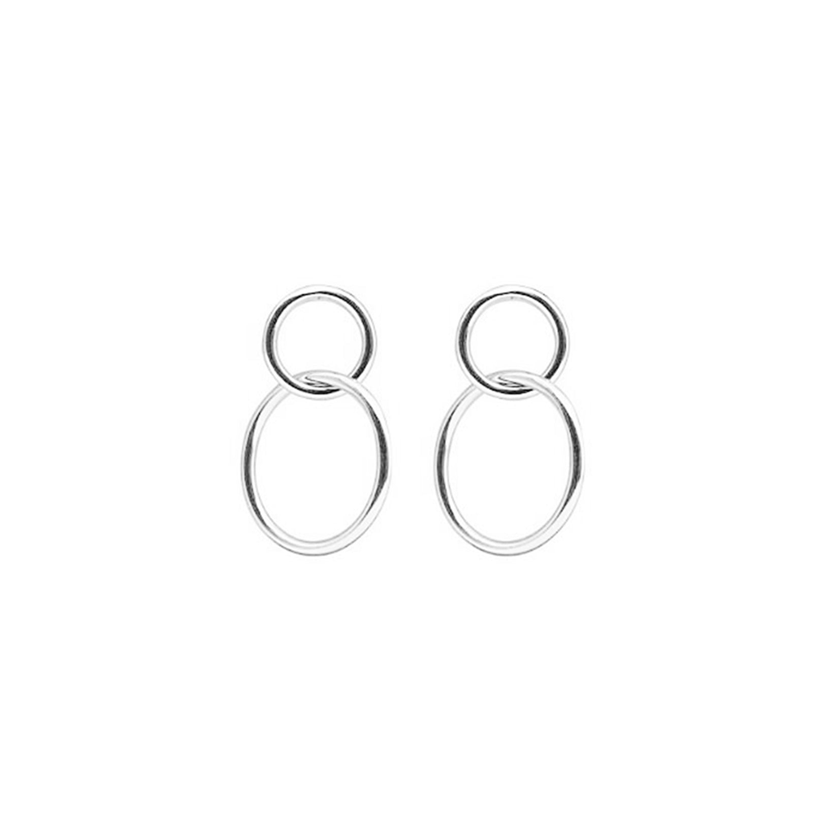 Sterling Silver Circle Drop Earrings with Infinity Link and Karma Symbol - sugarkittenlondon