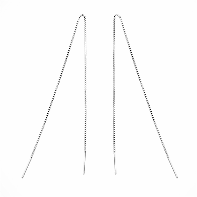 925 Sterling Silver Threader Drop Earrings, 16-22cm Mid Long - sugarkittenlondon