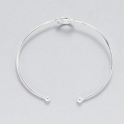 Love Knot Bangle Bracelet in Sterling Silver, 50 x 60mm | Adjustable bracelet - sugarkittenlondon