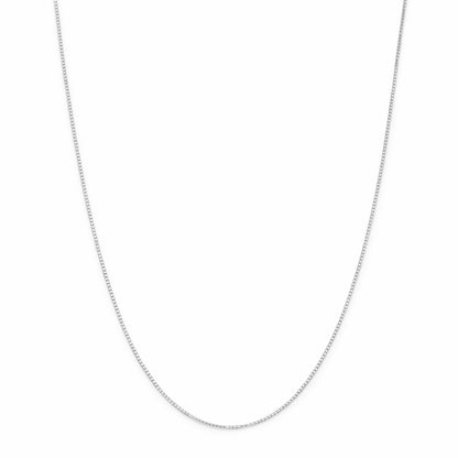 Rhodium on Sterling Silver 0.7mm Box Chain 17.7 inch 45cm 1.2g - sugarkittenlondon